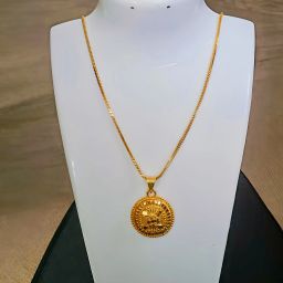 Golden chain with Locket Gold-plated Plated Metal Chain Set-image-28