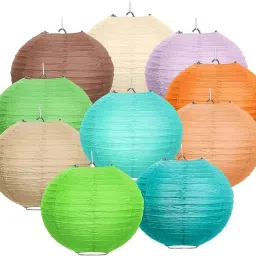 Rice Paper Ball Lamp Round Hanging Ball Paper Hanging Lantern Paper Lamp Multicolor Paper Hanging Lantern-image-9