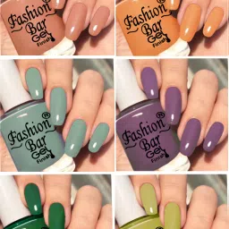 New Gloss Gel High Shine Nail Polish Pack of 6PC F668 Multicolor-3