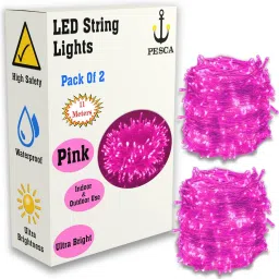 40 LEDs 11 m Pink Steady String Rice Lights-picture-2