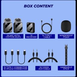 wrader Reporter Microphone Stick with Wireless Microphones for Youtube Video Recording Microphone image 5