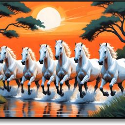 7 Running Premium framed wall paintings for wall decoration, living room Digital Reprint 14 inch x 11 inch Painting-13