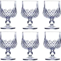 (Pack of 6) diamond cut round whisky glasses pack of 6 Glass Set Wine Glass-12