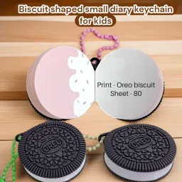 tera13 Notebook Diary For Kids, Oreo Shape Diary For Girls & Boys, Small Keychain Diary A2 Notebook 80 Pages image 2