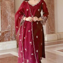STEPHI Embroidered Kurta, Trouser/Pant & Dupatta Set-image-19
