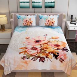 250 TC Polycotton Double 3D Printed Flat Bedsheet-image-77