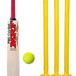 Cricket Bat with PVC Wicket Set & 1 Tennis Ball For (4-7 Years) Poplar Willow CricketBat For 6 - 7 Yrs-image-47