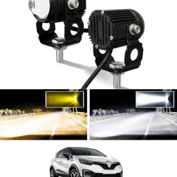 Amber and White Twin Mini LED Lights High/Low Beam For Captur Renault 2017 Fog Lamp Car, Motorbike, Truck, Van LED for Renault (12 V, 55 W)-image-27