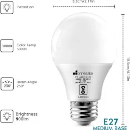 homesake 9 W Basic Capsule E27 LED Bulb image 3