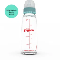 GLASS FEEDING BOTTLE PALEWITH ADD NIPPLE M - 200 ml-image-7