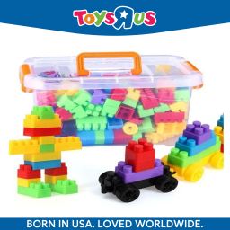InventBuild: DIY Plastic Building Block for Kids - 100+ Pieces with Storage Box-17