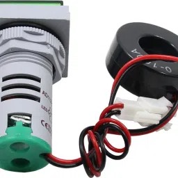 electrolight digita GREEN LED Voltmeter, Ammeter, HZ 22mm Square AC 20-500V 0-100A Amp Volt Voltage Tester Meter Dual LED Indicator Digital Voltage Tester image 2