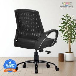Neuvo Metal Base Office Chair, Ergonomic Chair with 3 Years Warranty Cotton Office Arm Chair-image-16