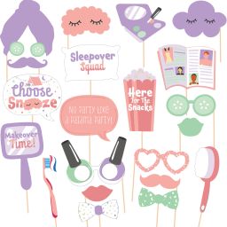 Pajama Slumber Party PhotoBooth-Girls Sleepover Birthday Party Props (Set of 21) Photo Booth Board-image-108