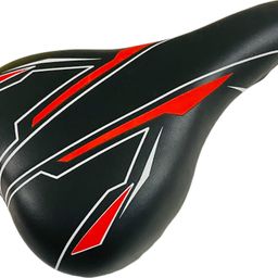 shrenik Bicycle Saddle/Seat Cycle Suspension Springs PU Form Mountain Bikes Black-Red Saddle-picture-30