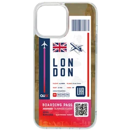 QUIX London Boarding Pass TPU Back Cover for Apple iPhone 14 (Supports Wireless Charging, Multi Color)-68