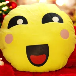 Imported Soft Plush Decorative Throw Emoji Cushion Pillow for Sofa- 25 cm-10