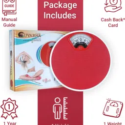 SUVARNA Big Platform, New GALAXY in Round Shape, Capacity: 130kg, Color: Red Weighing Scale image 4