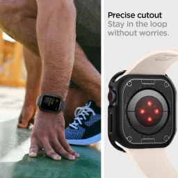 play run Screen Guard for Bumper Case Apple Watch Series 8 / 7 (45mm) | SE2 / 6 / SE / 5 / 4 (44mm), Precisely compatible Resilient Shock Absorption and Carbon Fiber Design, Everyday scratch defense with flexible and shock-absorbent layer image 5