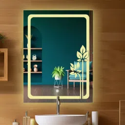 Washbasin Mirror With Light, Touch Button LED Mirror (18x24") Bathroom Mirror-image-39