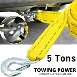 zeitel 13ft Tow Rope for Car, Heavy Duty Tow Strap with Hooks Polyester Webbing Towing 400 m Towing Cable image 2