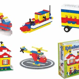 sanchi creation Excellent Building Blocks 300 Pcs Construction Blocks for Kids Easy to Make Own Design Model Toy, Multiple Designs Buildings and Vehicles image 2
