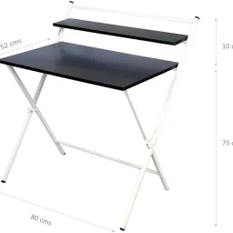 blumuno X-Plus Folding Table (Black Finish) Engineered Wood Study Table image 4