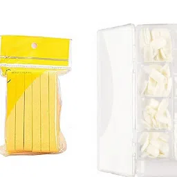 12 Pcs Facial Cleaning Wash Puff Sponge With 100 Pcs of Fake Nails-16