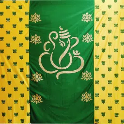 Ganeshji Backdrop Cloth for All Festival with Lotus 8*8 Length/Height Curtain Fabric-26