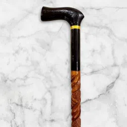 Wooden walking stick cane in tabli black upper base form for old people person Walking Stick-picture-12