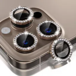 VOSKI Back Camera Lens Ring Guard Protector for iPhone 16 Pro Max Diamond Stone Camera Lens Protector Alloy Aluminum-image-12