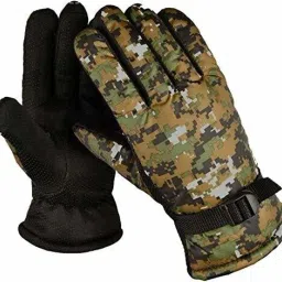 Men's and Women's Woolen Warm Army Printed Gloves (Green, Free Size) Climbing Gloves-image-17