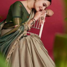 Woven, Temple Border Paithani Cotton Silk, Silk Blend Saree-image-3