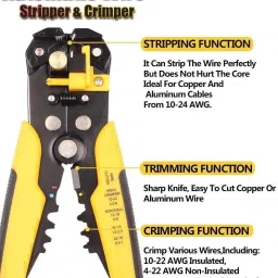 GoodsBazaar 5 in 1 Multi Wire Stripper Tool 8" Self-Adjusting Automatic Cable Cutter Crimper Network Interface Card image 2