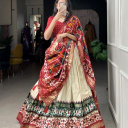 Floral Print Semi Stitched Lehenga Choli-image-85
