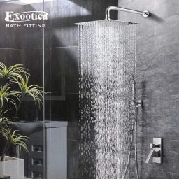 Stainless Steel 304 Square Shower Head, 6 x 6In Size, Silver Ultraslim Fixed Mount-image-89