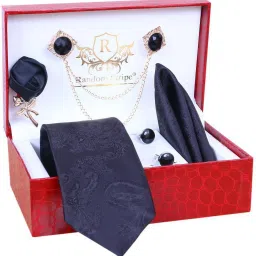 RANDOM STRIPE Silk Cufflink & Tie Pin Set-picture-13