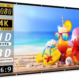 royality 120 Inch Projector Screen 4K HD 16:9 Portable Video Projector Screen Foldable Anti-Crease Indoor Outdoor Projection Screen for Home, Office, Classroom (9 Ft (W) x 5 Ft (H) Projector Screen (Width 272 cm x 153 cm Height)-34