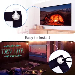 Dev Lite Premium 84" Inch Projector Screen (Foldable) 6 x 4 Feet 4:3 Ratio 3D UHD - 4K Supported Projector Screen (Width 184 cm x 124 cm Height) Projector Screen (Width 184 cm x 124 cm Height) image 2