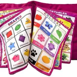 Soft Baby Pillow with Educational Flip Pages | Alphabet, Numbers & Colours-38