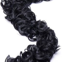 1 Piece ElasticRibbon Ponytail Rubber BandExtensions Black Hair Extension-image-12
