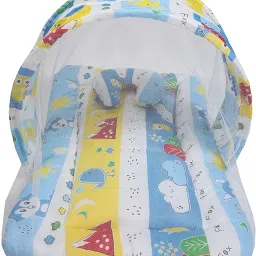 Baby Mattress with Net Bed | Bedding Set with Pillow(0-6 Months) standard crib-0