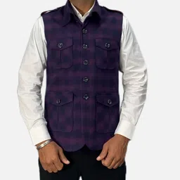 gargian master cut Checkered Men Waistcoat-picture-46