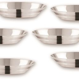 Pyramid Sweet/Snack Plate – Silver Touch Stainless Steel – Pack of 6 Quarter Plate-image-30