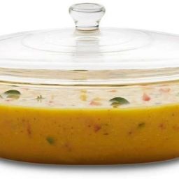 Glass Soup Bowl Glass Casserole Deep Round - (1.5 LTR) Oven and Microwave Safe Serving Bowl with Glass Lid (Set of 1)-8