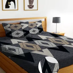 244 TC Cotton Double Printed Fitted (Elastic) Bedsheet-16