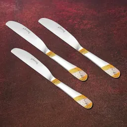 3 Pieces Stainless Steel Butter Knife for Home & Kitchen, 24k Gold Butter Knife Gold Plated Butter Spreader Set-41