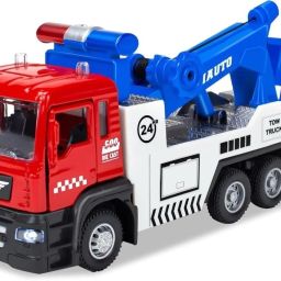 Diecast Friction Powered 4WD Big Wheel Forklift Truck Toe Truck Lift Truck Toy-image-48