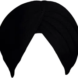 SIKH 6.25 Meters Black FullVoile Cotton, Self Design Pagri-image-15