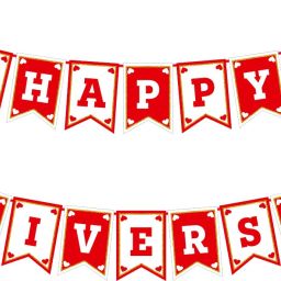 Red and White Happy Anniversary Banner Decoration for Anniversary Party Banner-image-14